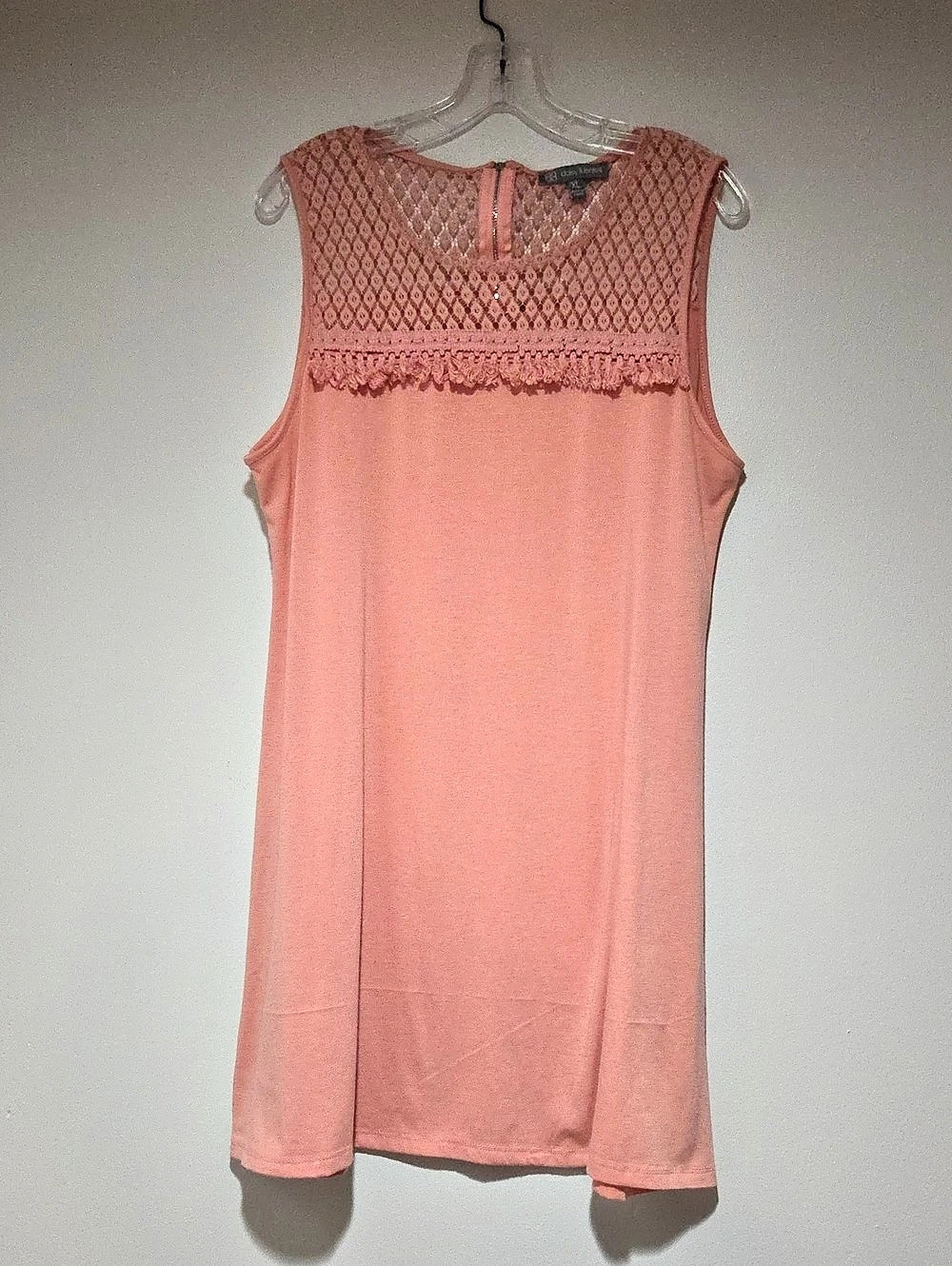 Ladies Daisy Fuentes Lace Yoke Dress in Pink Size XL